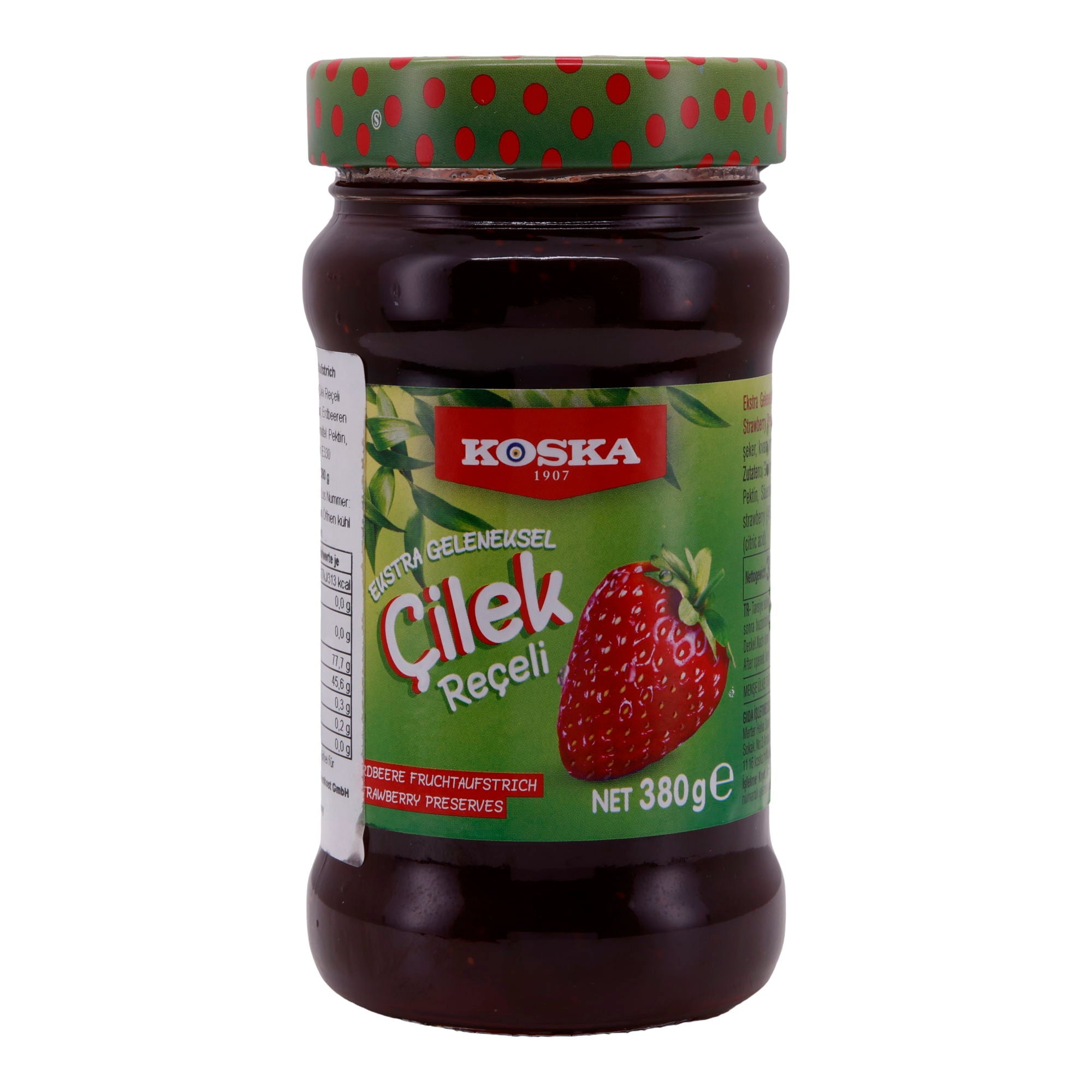 Erdbeerkonfitüre Koska | Çilek Reçeli | Traditionell, 45 % Früchteanteil | 380 g KOSKA